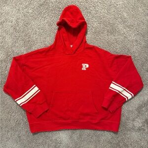 Victoria's Secret PINK varsity-striped red pullover hoodie XL